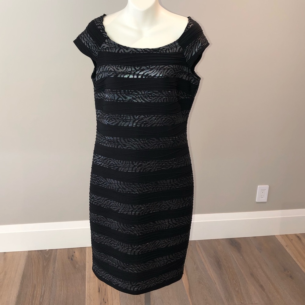 Frank Lyman Black & Silver Cocktail Dress